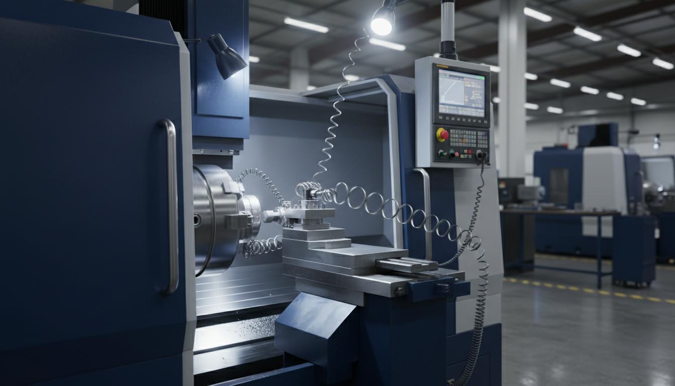 Torno CNC en operación